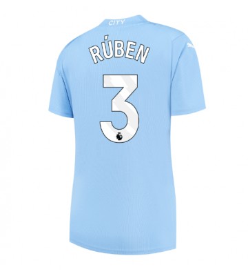 Lacne Ženy Futbalové dres Manchester City Ruben Dias #3 2023-24 Krátky Rukáv - Domáci